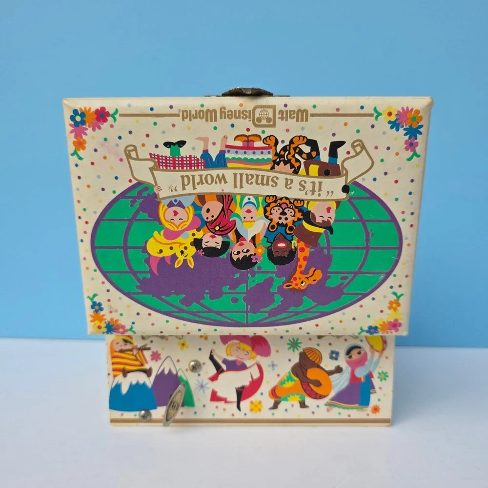 Vintage Disney It's a Small World Music Jewelry Box 6